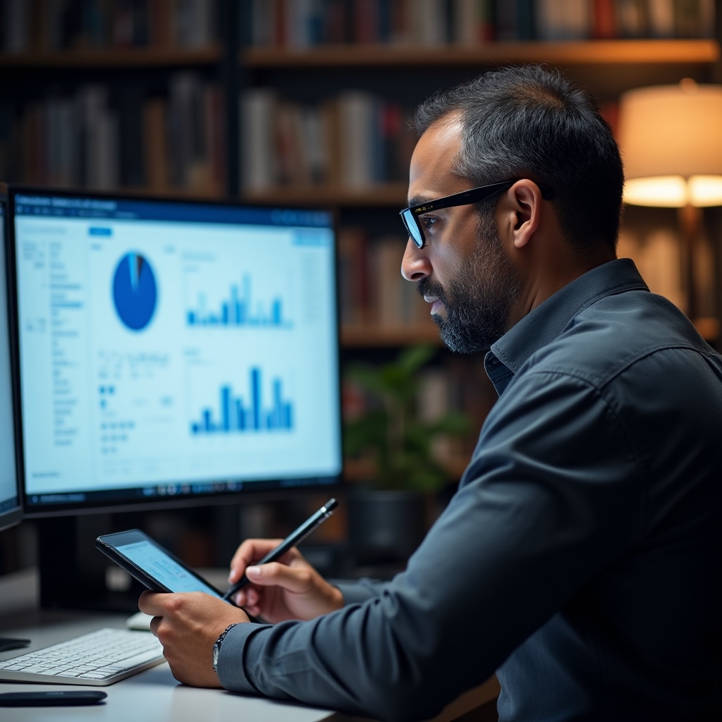 Gestione dashboard e-commerce su schermo professionale